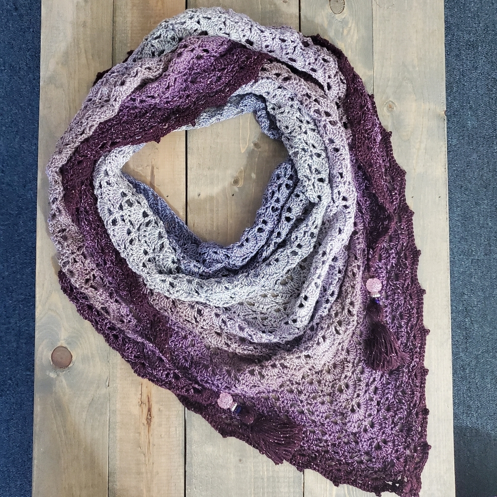 💖 New Handmade Crochet Baktus / Shawl / Scarf